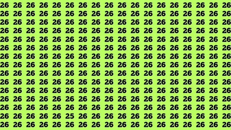Only people with the IQ Can Find the Number 25 among 26 in 14 Secs