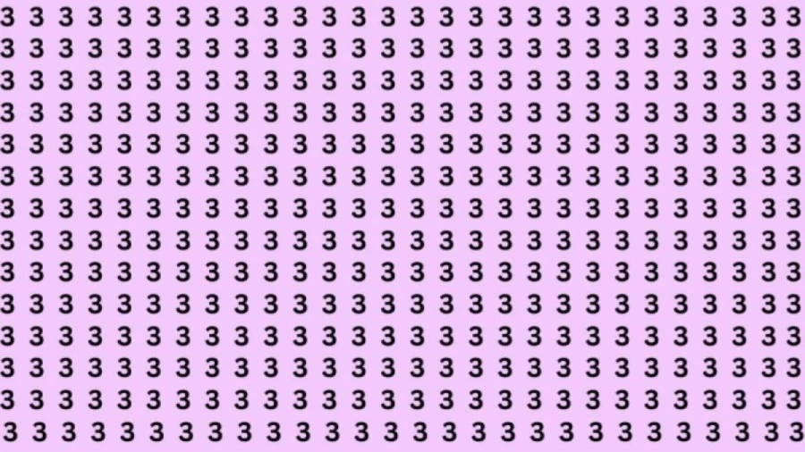 Test Visual Acuity: If You Have Eagle Eyes Find 8 among the 3s within 15 Seconds?