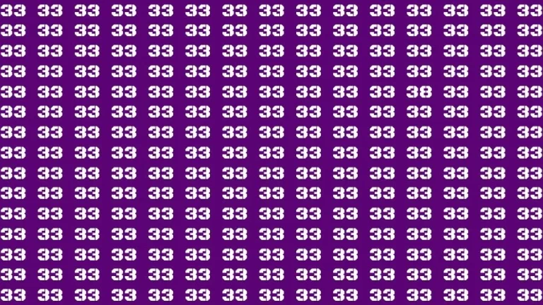 Test Visual Acuity: If you have 50/50 Vision Find the Number 38 among 33 in 15 Secs