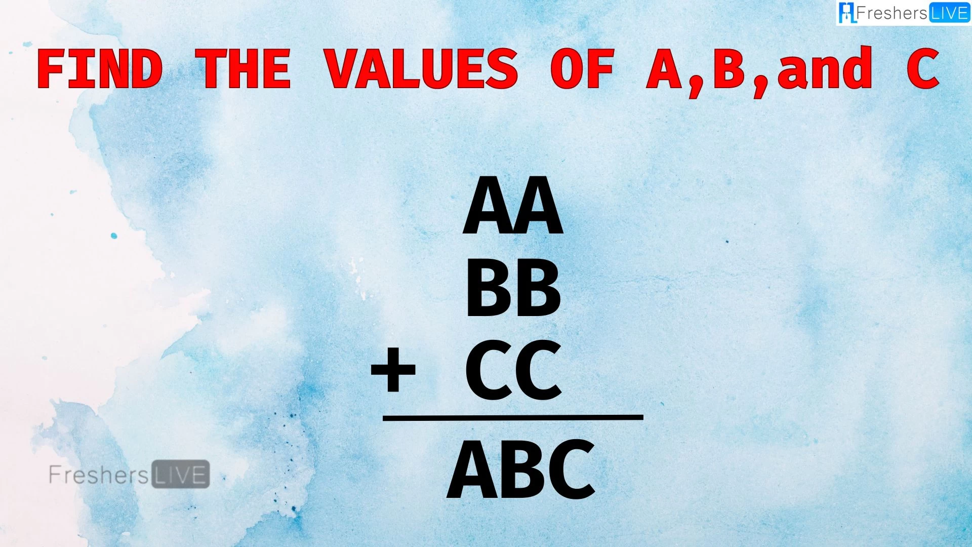 What Values Do A, B, and C Represent in the Equation AA + BB + CC = ABC?