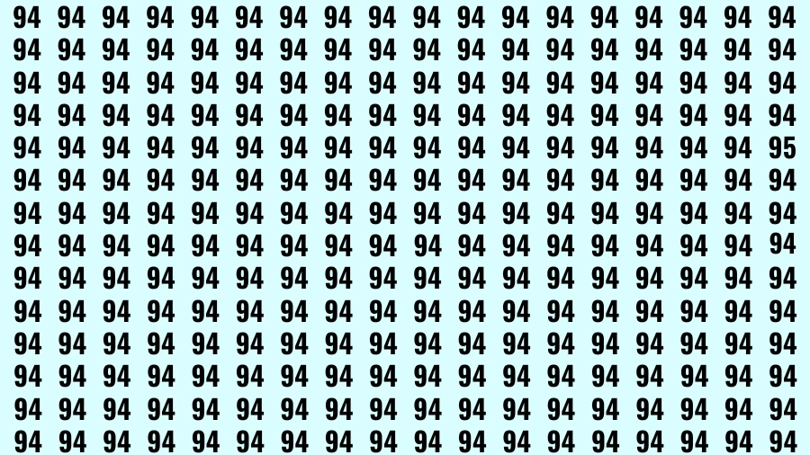 Observation Brain Challenge: If you have Eagle Eyes Find the number 95 among 94 in 12 Secs