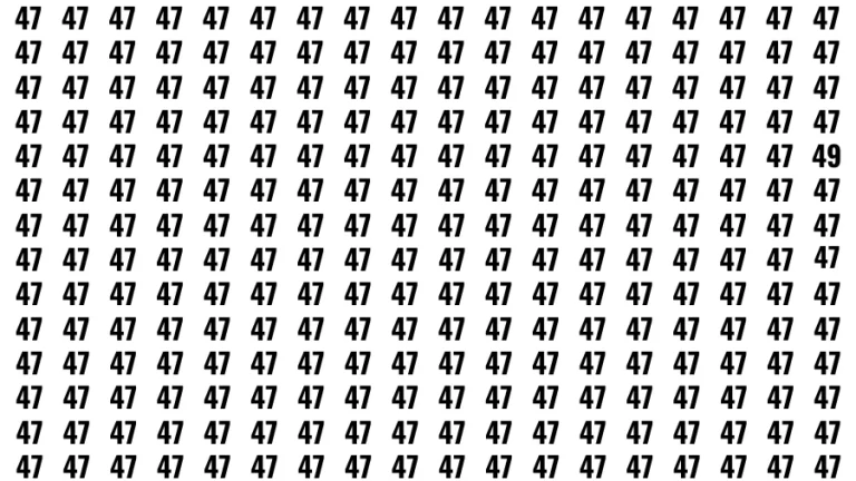 Test Visual Acuity: If you have Hawk Eyes Find the Number 49 in 15 Secs