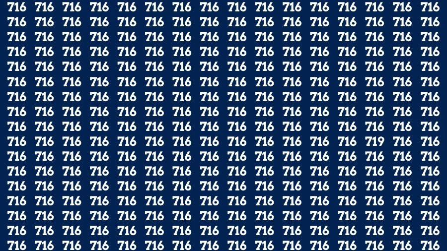 Optical Illusion Brain Challenge: If you have Hawk Eyes Find the Number 719 among 716 in 12 Secs