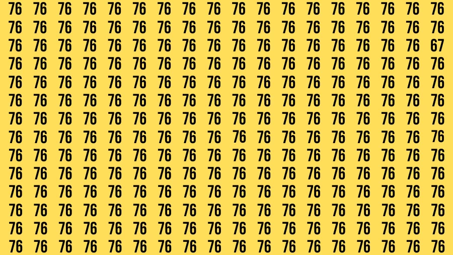 Visual Test: If you have 50/50 Vision Find the Number 67 in 12 Secs