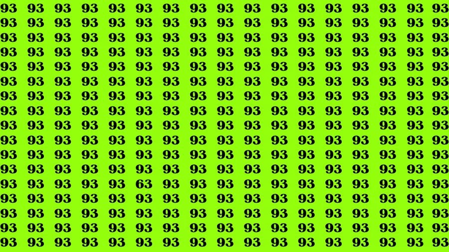 Optical Illusion Visual Test: If you have Eagle Eyes Find the Number 63 among 93 in 14 Secs