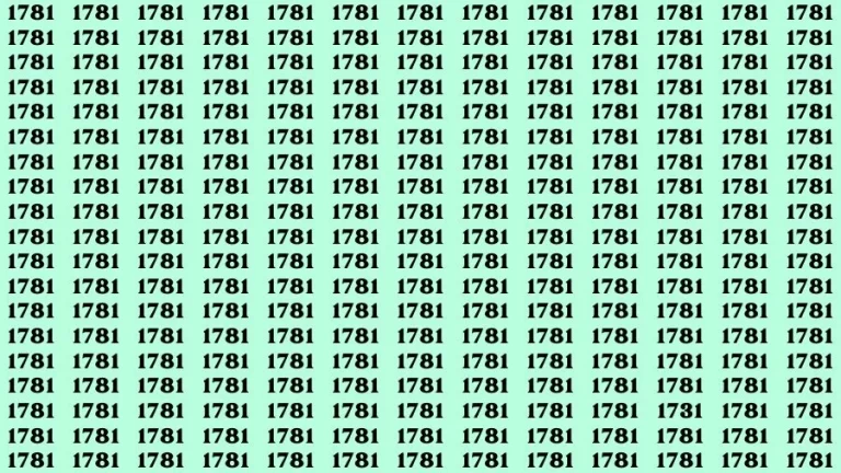 Brain Test: If you have Eagle Eyes Find the Number 1731 among 1781 in 15 Secs