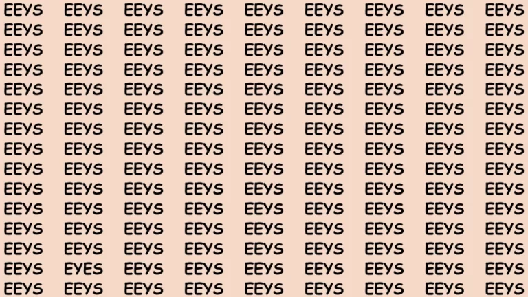 Observation Visual Test: If you have Hawk Eyes Find the word Eyes in 15 Secs