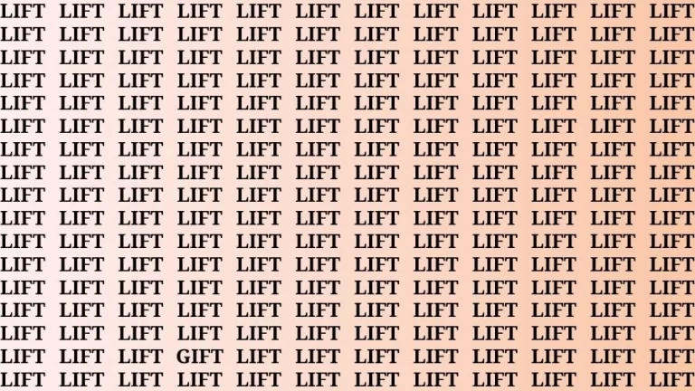 Observation Visual Test: If you have Eagle Eyes Find the Word Gift in 14 Secs