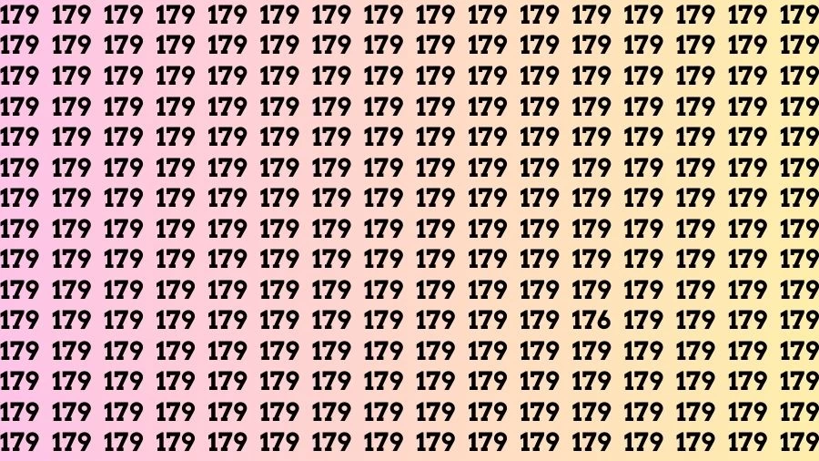 Observation Visual Test: If you have 50/50 Vision Find the Number 176 among 179 in 18 Secs