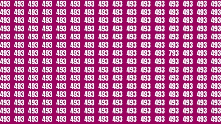 Test Visual Acuity: If you have Eagle Eyes Find the number 793 among 493 in 12 Secs