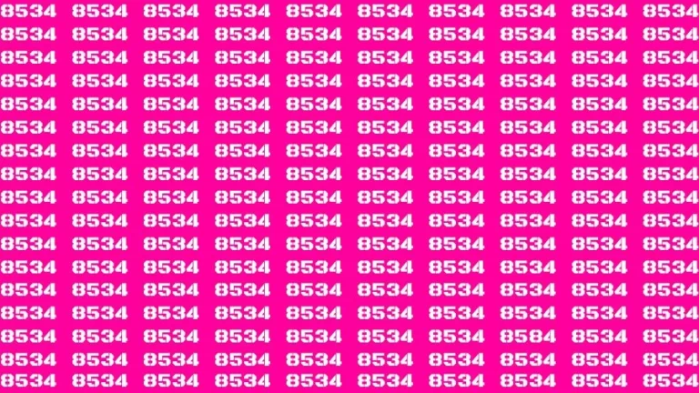 Observation Find it Out: If you have Sharp Eyes Find the Number 8584 among 8534 in 13 Secs