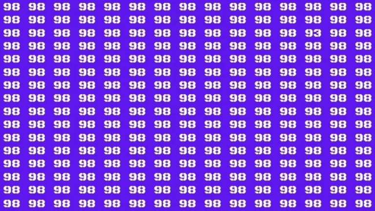 Observation Brain Challenge: If you have Eagle Eyes Find the number 93 among 98 in 12 Secs