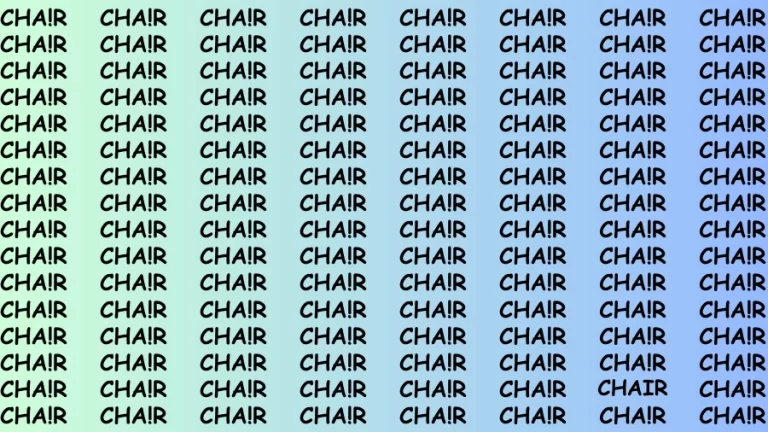 Test Visual Acuity: If you have Eagle Eyes Find the word Chair in 15 Secs