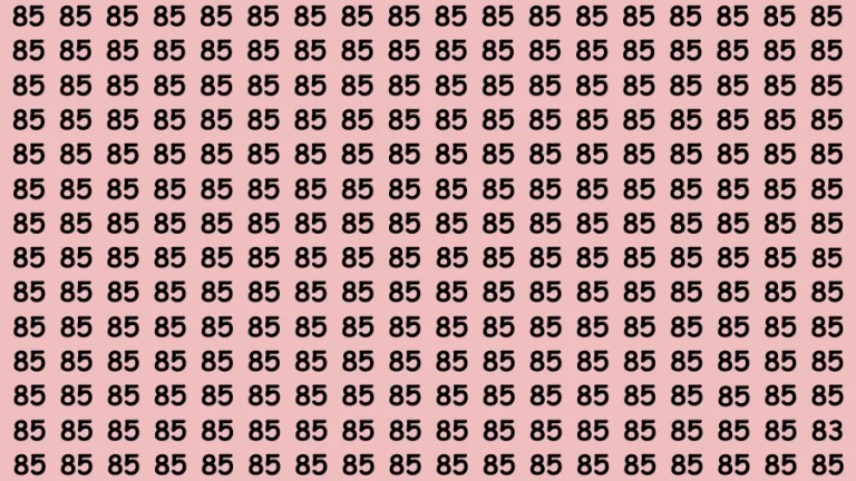 Observation Brain Test: If you have 50/50 Vision Find the Number 83 in 15 Secs