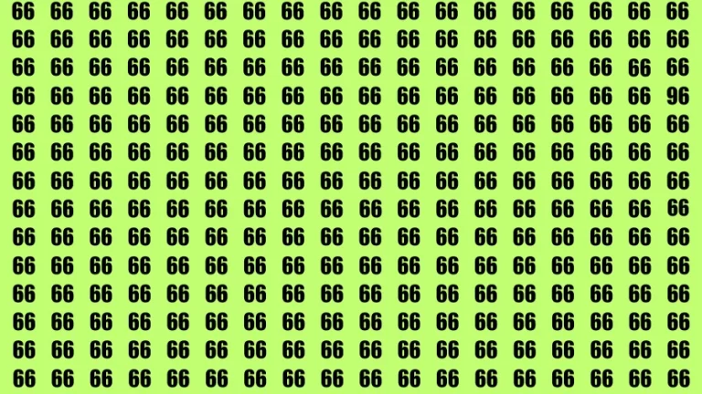 Visual Test: If you have Eagle Eyes Find the Number 96 among 66 in 18 Secs