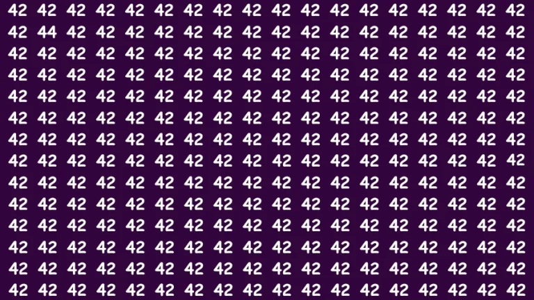 Brain Teaser Find the Number: If You Have Hawk Eyes find the Number 44 among 42 in 20 Secs