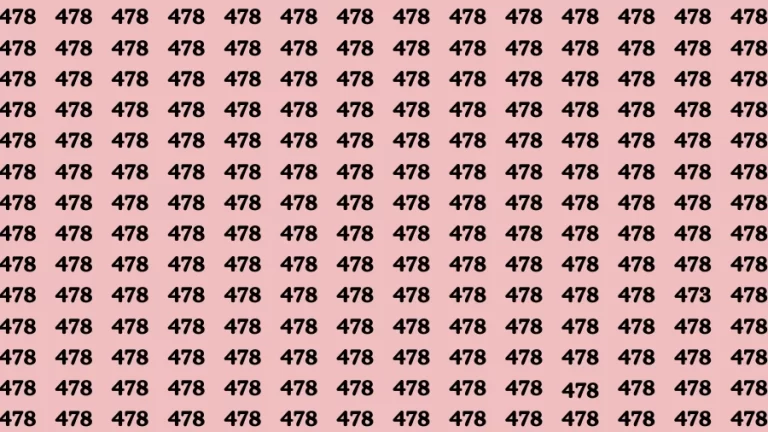 Observation Visual Test: If you have Eagle Eyes Find the Number 473 among 478 in 15 Secs