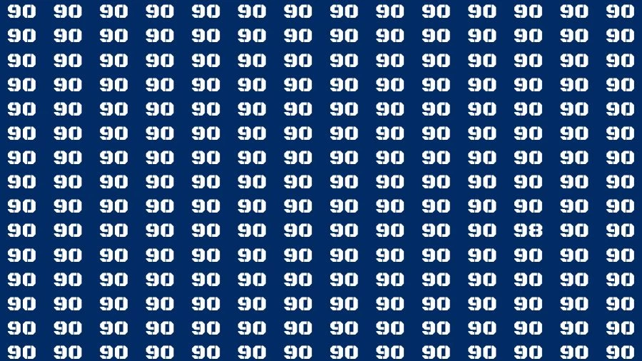 Observation Brain Challenge: If you have Eagle Eyes Find the number 98 among 90 in 12 Secs