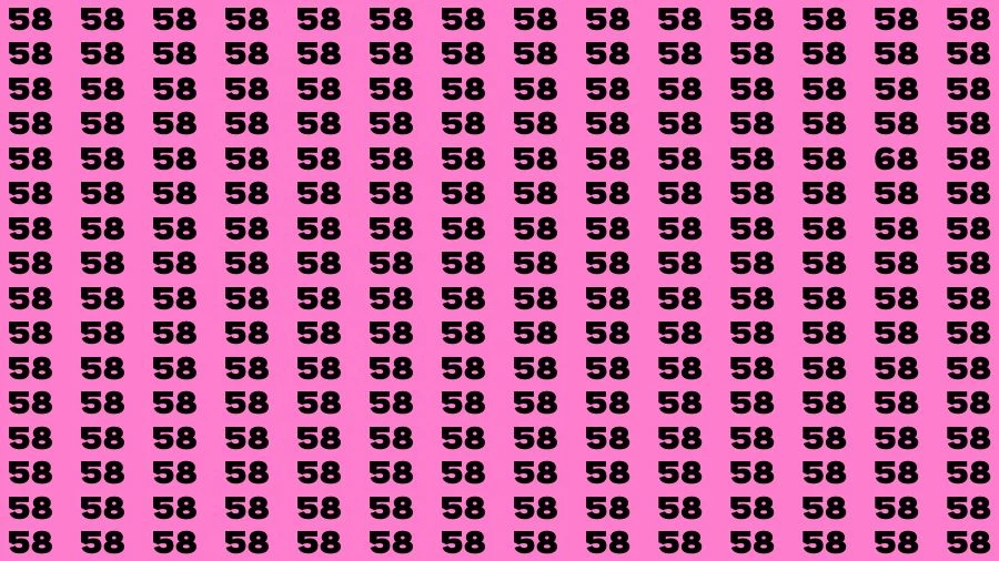 Observation Brain Challenge: If you have Sharp Eyes Find the Number 68 among 58 in 15 Secs