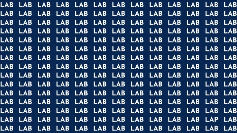 Brain Test: If you have Hawk Eyes Find the Word Lap in 15 Secs