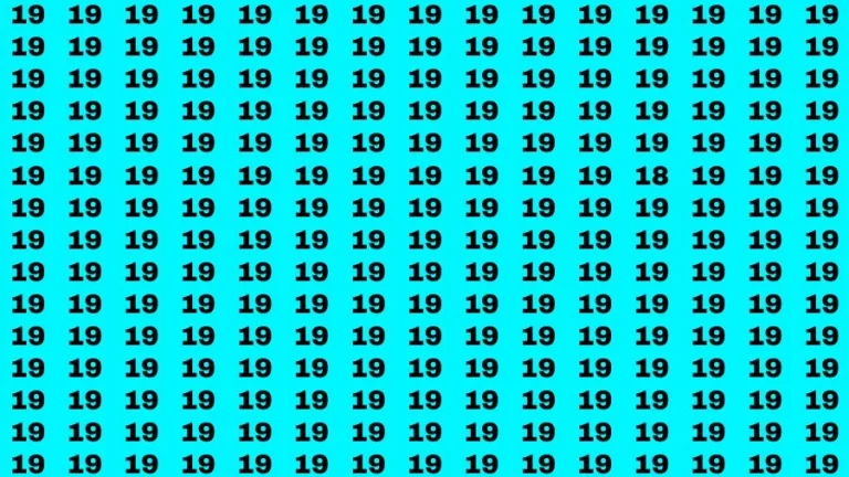 Observation Brain Challenge: If you have Eagle Eyes Find the number 18 among 19 in 12 Secs