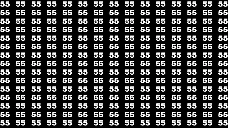Observation Brain Test: If you have 50/50 Vision Find the Number 65 among 55 in 15 Secs