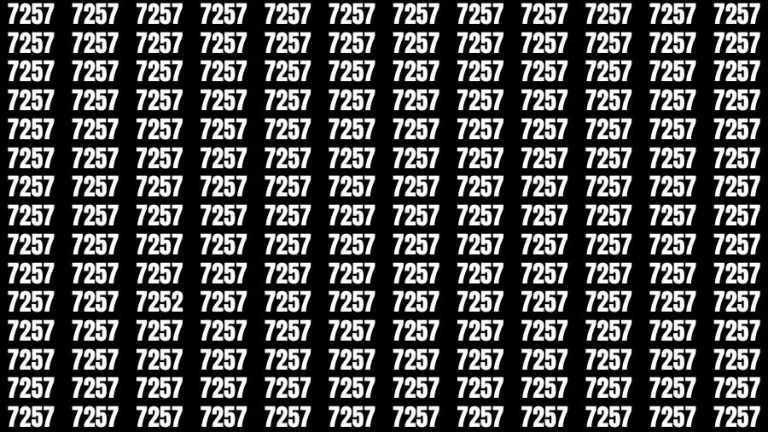 Observation Find it Out: If you have Sharp Eyes Find the Number 7252 among 7257 in 20 Secs