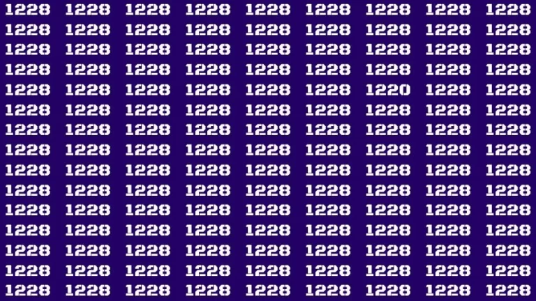 Observation Brain Challenge: If you have Hawk Eyes Find the Number 1220 among 1228 in 15 Secs