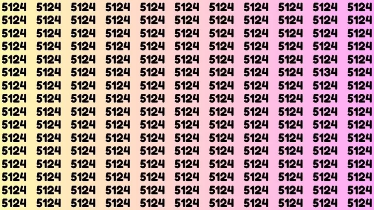 Observation Brain Challenge: If you have Eagle Eyes Find the number 5134 among 5124 in 12 Secs