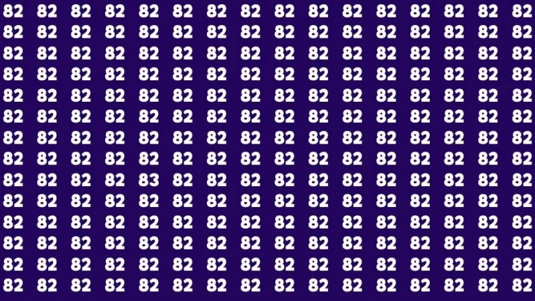 Test Visual Acuity: If you have 50/50 Vision Find the number 83 among 82 in 12 Secs