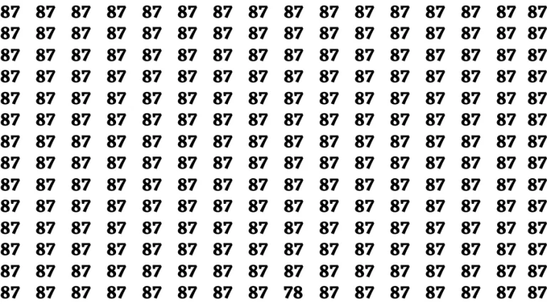 Visual Test: If you have Eagle Eyes Find the Number 78 in 15 Secs