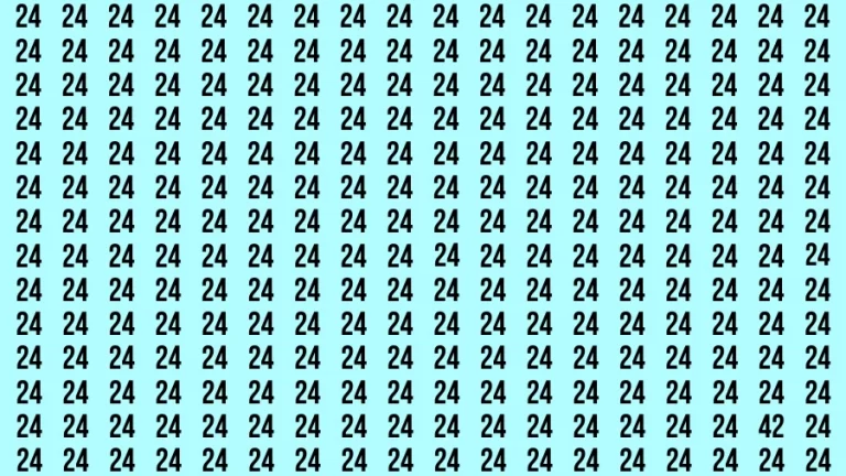 Observation Brain Challenge: If you have Eagle Eyes Find the number 42 among 24 in 12 Secs