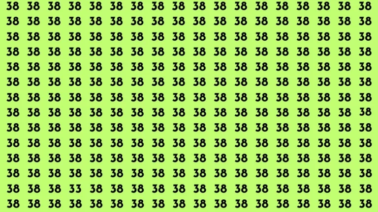 Observation Brain Test: If you have 50/50 Vision Find the Number 33 among 38 in 15 Secs