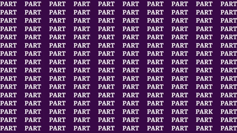 Observation Brain Challenge: If you have Hawk Eyes Find the word Park in 18 Secs