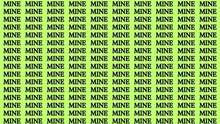 Observation Visual Test: If you have Eagle Eyes Find the Word Nine in 12 Secs