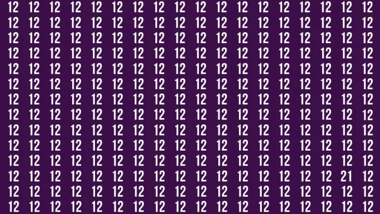 Visual Test: If you have Hawk Eyes Find the Number 21 in 15 Secs