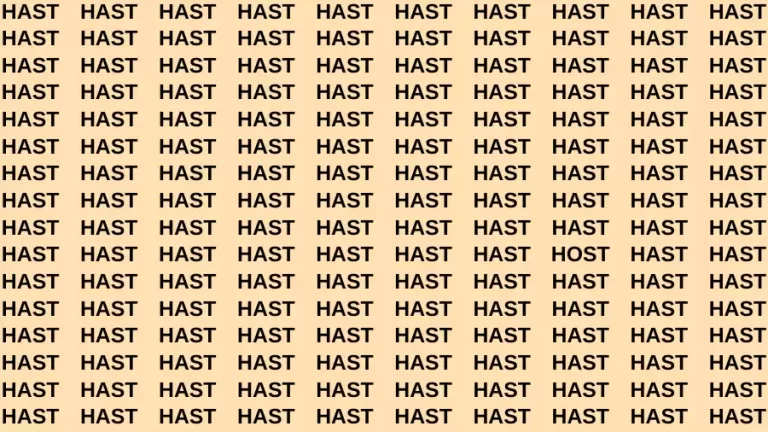 Observation Visual Test: If you have Eagle Eyes Find the word Host In 18 Secs