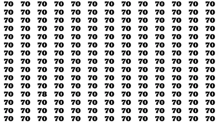 Observation Brain Challenge: If you have Hawk Eyes Find the Number 78 in 15 Secs