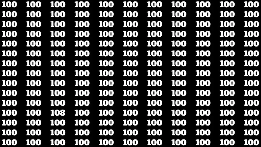 Optical Illusion Brain Challenge: If you have 50/50 Vision Find the number 108 among 100 in 12 Secs