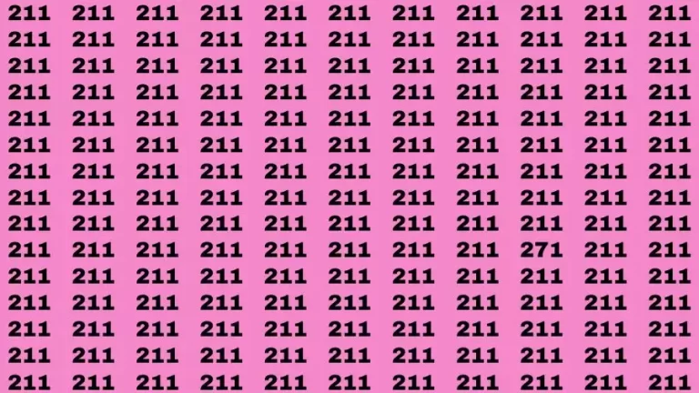 Observation Brain Challenge: If you have Hawk Eyes Find the Number 271 among 211 in 15 Secs