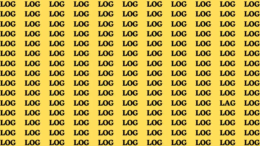 Observation Brain Challenge: If you have Hawk Eyes Find the word Lag among Log in 18 Secs
