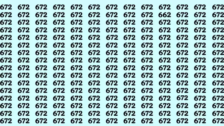 Observation Brain Test: If you have 50/50 Vision Find the Number 662 among 672 in 15 Secs