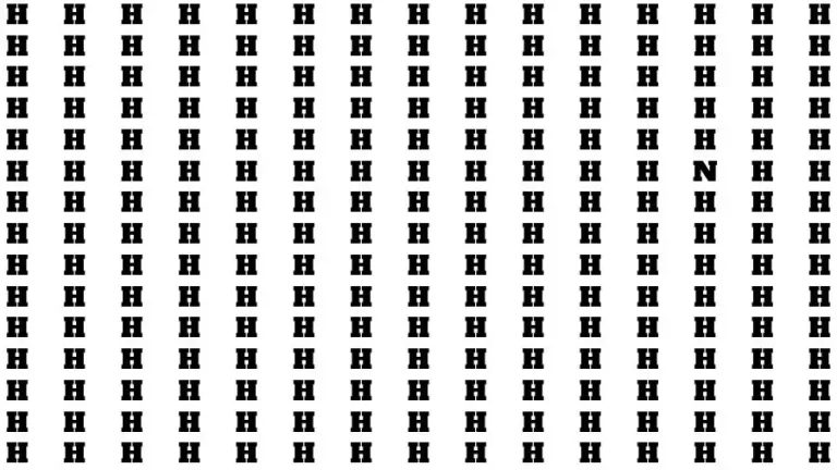 Observation Find it Out: If you have Sharp Eyes Find the Letter N among H in 20 Secs