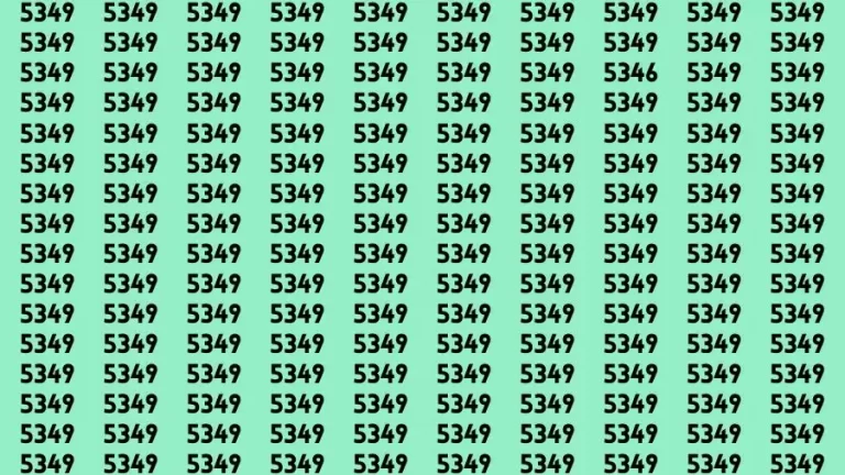 Observation Brain Challenge: If you have Eagle Eyes Find the number 5346 among 5349 in 12 Secs