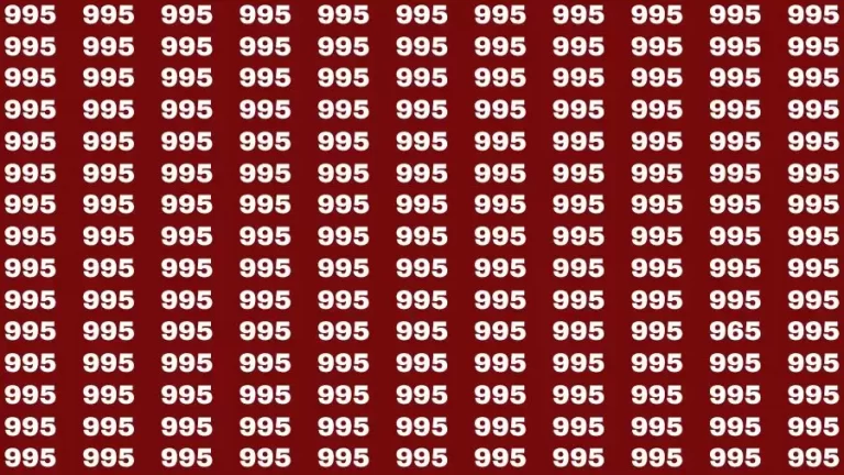 Observation Brain Test: If you have 50/50 Vision Find the Number 965 among 995 in 15 Secs