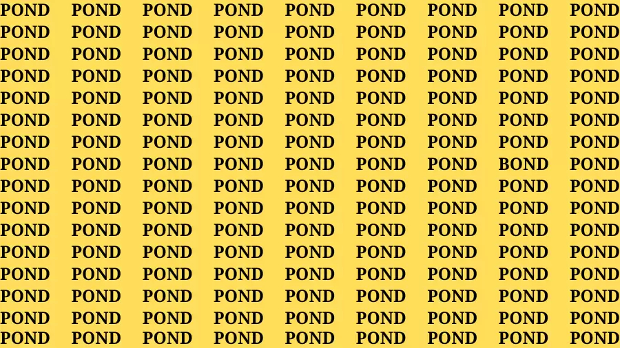 Brain Test: If you have Hawk Eyes Find the Word Bond in 15 Secs