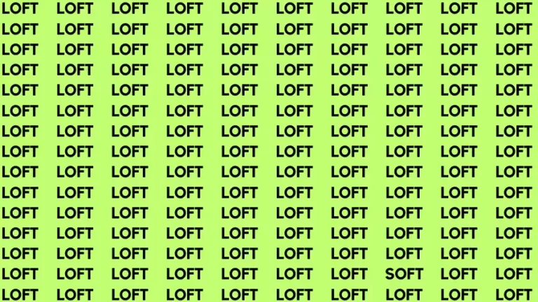 Observation Brain Challenge: If you have Eagle Eyes Find the word Soft In 18 Secs