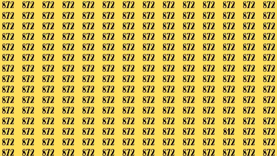 Optical Illusion Brain Test: If you have Sharp Eyes Find the number 812 in 20 Secs