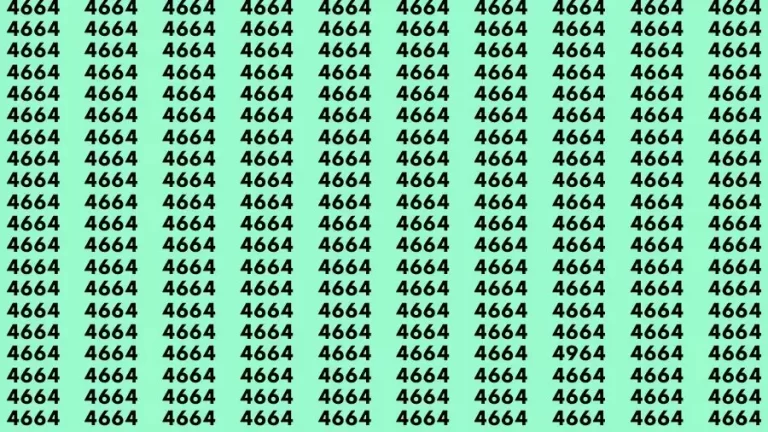 Observation Brain Test: If you have 50/50 Vision Find the Number 4964 in 15 Secs