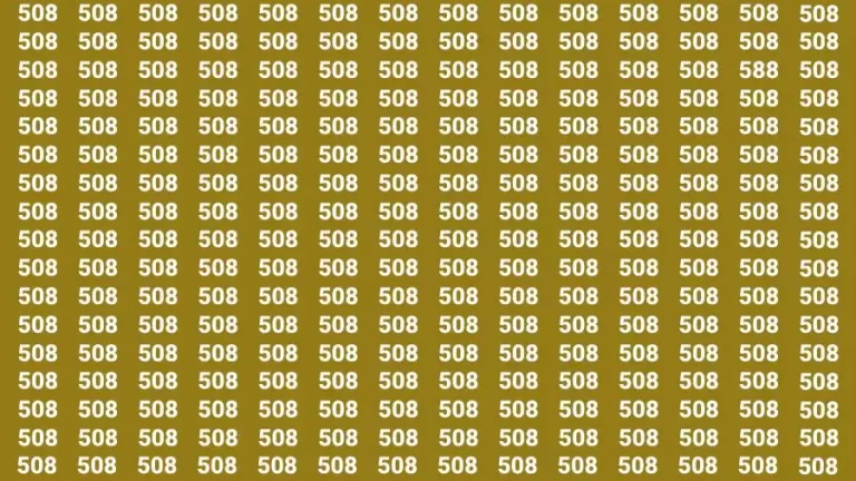 Observation Brain Challenge: If you have 50/50 Vision Find the number 588 in 12 Secs